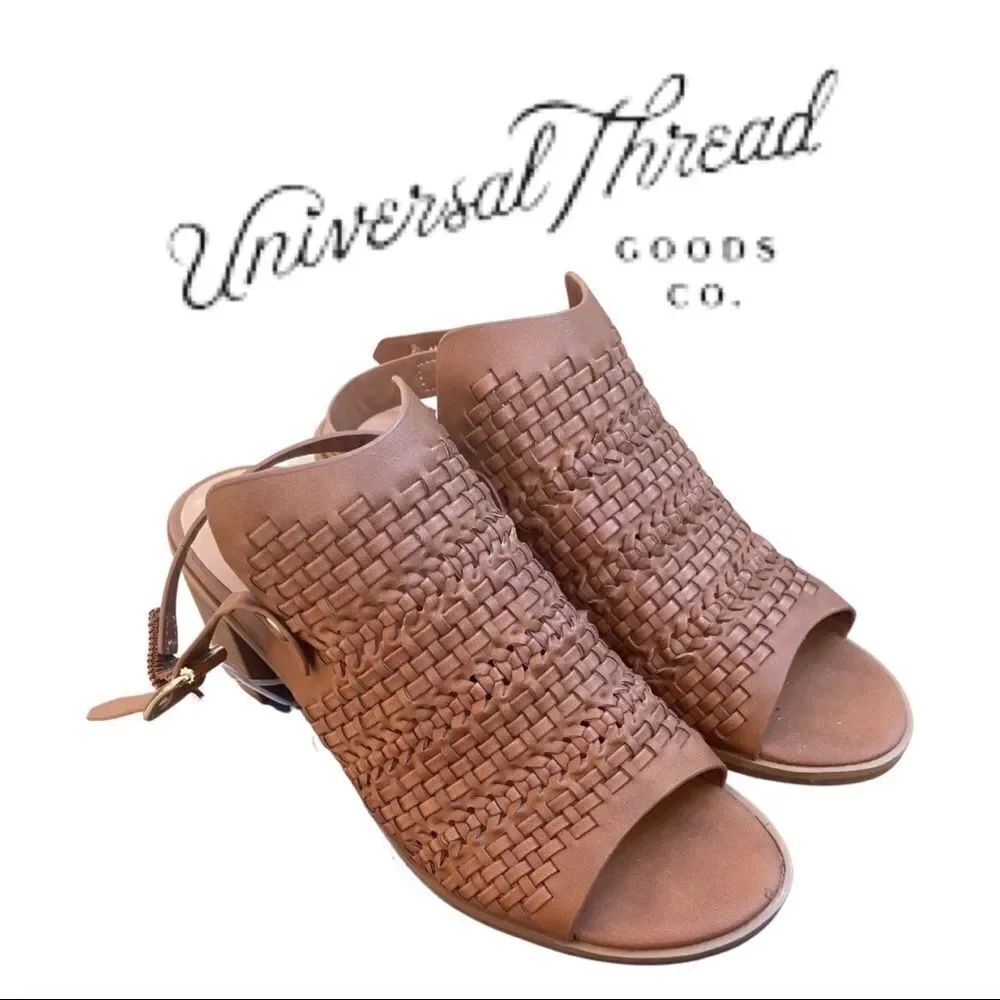 Universal Thread “Aspen” Woven Heeled Sandal Slingback • Size 5.5 • New in Box